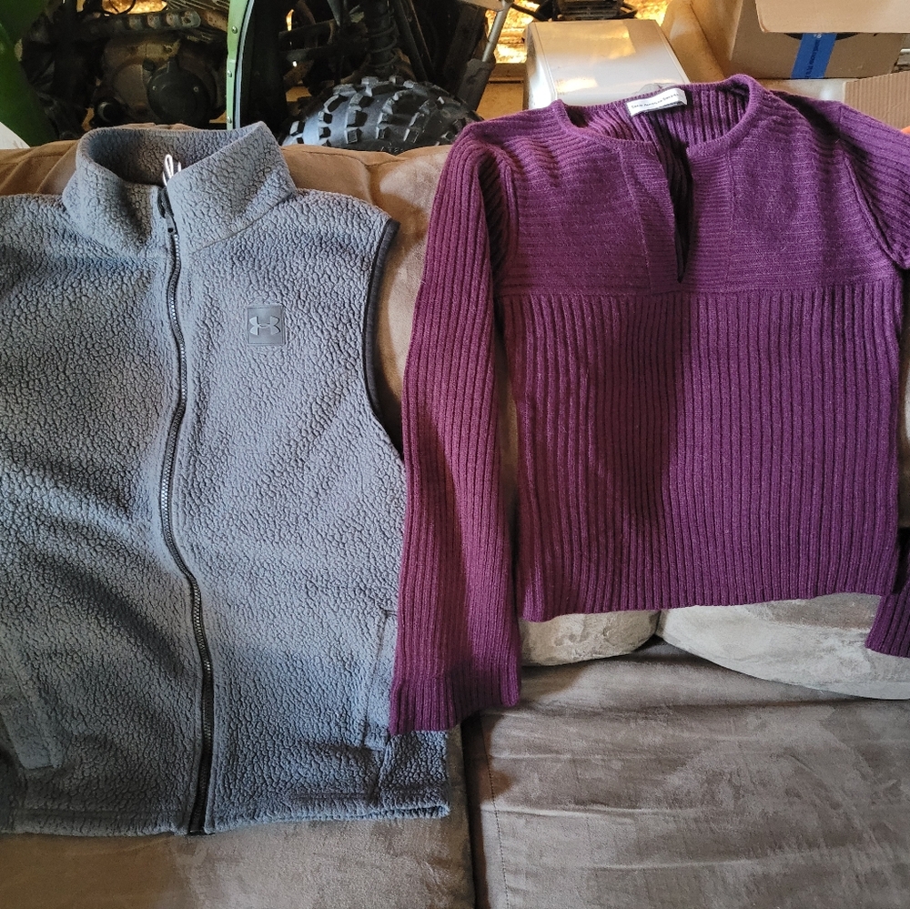 Under Armour fleece vest and sweater